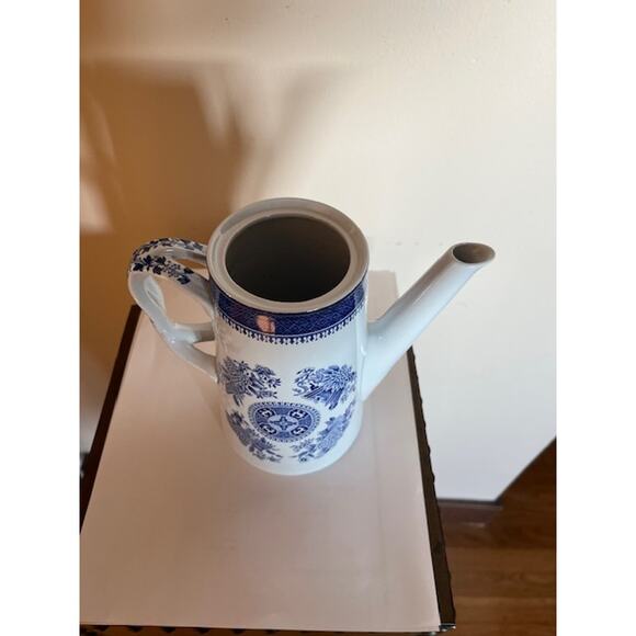 Spode Copeland Fitzhugh Blue & White Coffee Pot 6.5" H Fine Stone - Picture 5 of 6